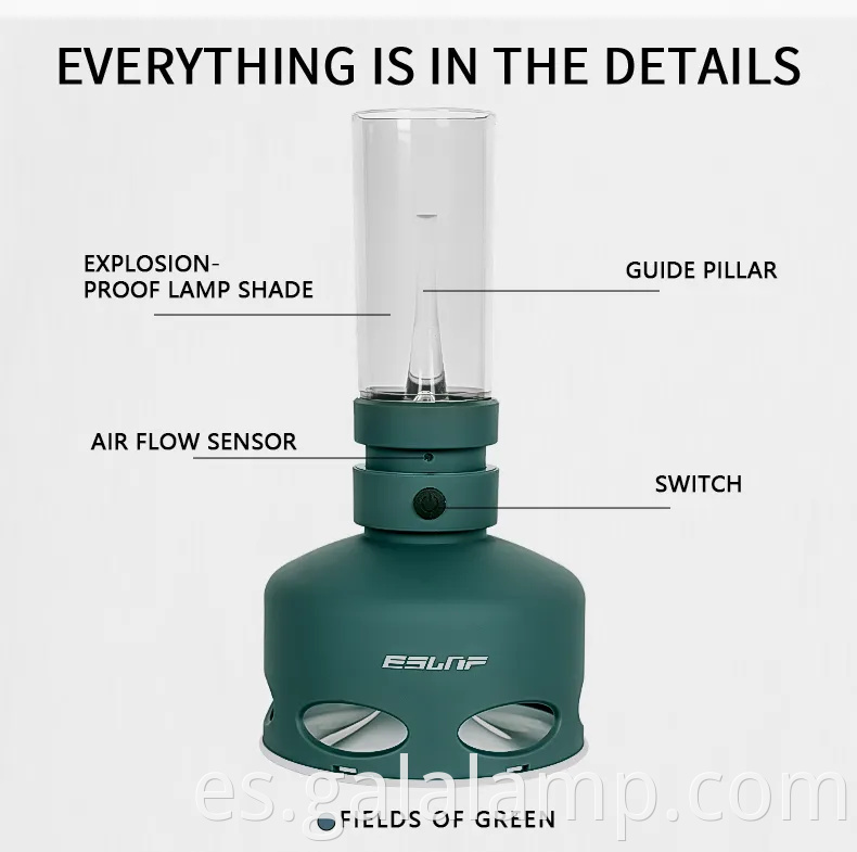 Lámpara de queroseno LED sin llama recargable de USB moderna para decoración interior